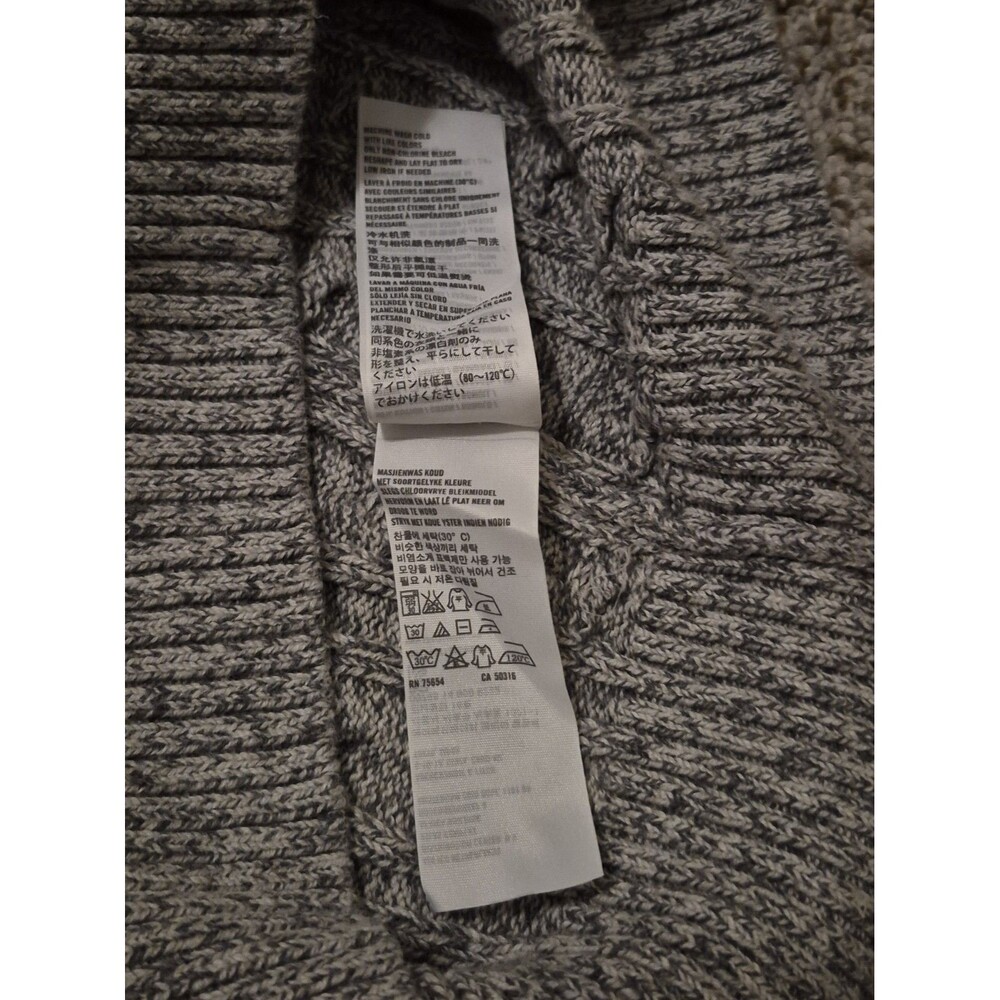 Abercrombie Fitch Women’s Y2K Chunky Knit Muscle Sweater Sz M Gray Logo - Picture 7 of 8